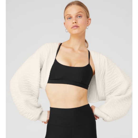 ALO Yoga Sweaters - NWT ALO YOGA Cable knit shawl ivory